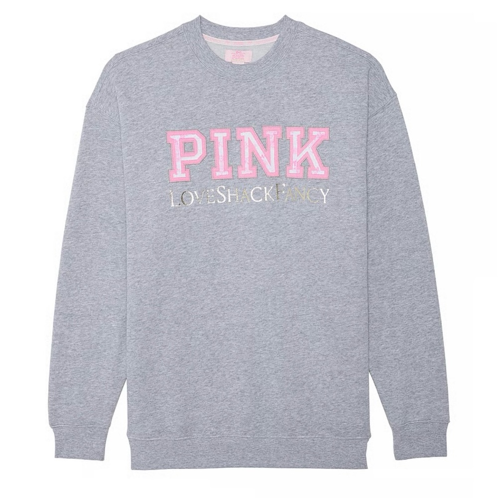 PINK X love shack fancy oversized crew sweatshirt